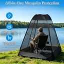 Pop Up Mosquito Net Tent for Chair with Stakes, One Person Pop Up Tent with 360 Mesh, Portable Personal Mosquito Net Shelter for Fishing, Backyard, Camping Outdoor Use, Not Included Chair