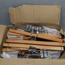 HOUSE DAY Premium Wooden Pants Hangers 25 Pack, Solid Lotus Wood Skirt Hangers with 2-Adjustable Clips, Heavy Duty & Anti Slip Wood Bottom Hanger for Slacks, Jeans, Trousers, Shorts (Natural)