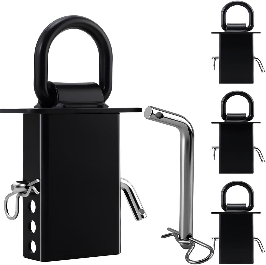 1/2" Stake Pocket D Ring - 2" x 4" Adjustable Trailer Pocket D Rings with Hitch Pin - 12,000lbs Heavy Duty Removable D-Ring Tie Down for Utility Trailers or Flatbed Trucks (4PK)