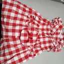 SODLON Toddler Baby Girl Dress Summer Clothes Infant Ruffle Peter Pan Collar Plaid Dresses Casual Bowknot Sundress for Girls (Red)