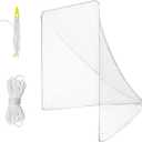2 Pcs 4mm Heavy Duty 6'X6'X7' Lacrosse Replacement Net with 2X Installation Tool and 4x49ft Goal Net Lacing Rope for Lacrosse Practice or Competition