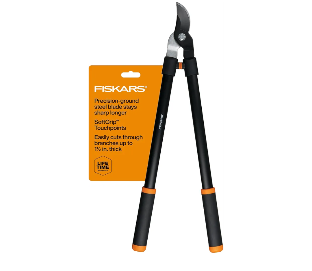 Fiskars 28" Loppers for Tree Trimming, Heavy Duty, Rust-Resistant Sharp Bypass Steel Blade Loppers, Branch Cutter up to 1.5" Diameter Cut Capacity, Shock-Absorbing Handle, Garden Tools
