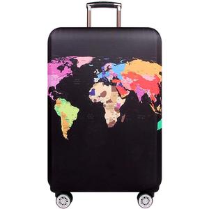 MosaiRudo Thicker Luggage Cover Elastic Suitcase Cover Protector Fits 18-32 Inch Suitcase Travel Accessories (World Map, L)