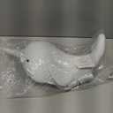 Little Love by NoJo Light Blue Whimsical Narwhal Shaped Decorative Pillow with 3D Silver Metallic Horn