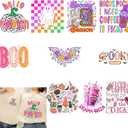 Pumpkin Iron on Transfer Decals 20 Pcs Spooky Ghost Heat Transfer Printing Stickers for Hats Jackets Dresses Boo Coffee Decoration Applique DTF Transfers Ready to Press