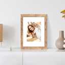 iRahmen 9x12 Picture Frame Set of 4 with Tempered Glass, Rustic Brown Frame Display 6x8 Pictures with Mat or 9 x 12 Without Mat, Wooden 9 x 12 Photo Frame for Wall Mount and Tabletop Display
