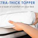Marine Moon Mattress Topper Queen, Cooling Pillow Top Mattress Topper, Extra Thick Plush Mattress Pad Cover, Overfilled with 7D Down Alternative, Relief Back Pain, Soften Hard Mattress, 80'' x 60''