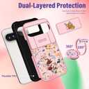 for Pixel 9 Pro/Pixel 9 Case - Women Girls Cute Phone Cover Girly Pretty Aesthetic Flower Floral Unique Design with Camera Cover and Ring Stand Funda for Pixel 9 Pro/Pixel 9