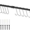 uxcell Wall Mounted Towel Rack, Industrial Pipe Towel Bar, Bathroom Hardware Towel Bar Accessory, Kitchen Pot Rack DIY Rustic Iron Bathroom Towel Rack Holder (40 Inch)