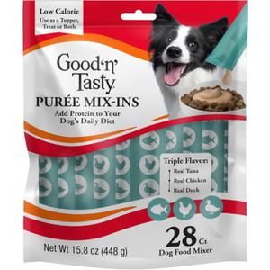 2 x Good 'n' Tasty Puree Mix-Ins Dog Food Topper or Treat, 28 Count (EXP 11/25/26)