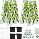 Foldable Cucumber Trellis - 2 Pack, 48" L x 34" W A-Frame Trellis, Climbing Plants Support Raised Bed Trellis with Twist Ties & Plant Bags for Outdoor Yards Gardens