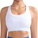 RUNNING GIRL Adjustable Straps High Impact Sports Bras with Sewn in Pads | High Support, Workout, Cloud-Soft, Racerback, Molded Cup, Supportive for women (White, XXL)