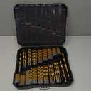 230 Pieces Titanium Twist Drill Bit Set, 135° Tip High Speed Steel, Size from 3/64" up to 1/2", Ideal Drilling in Wood/Cast Iron/Aluminum Alloy/Plastic/Fiberglass, with Hard Storage