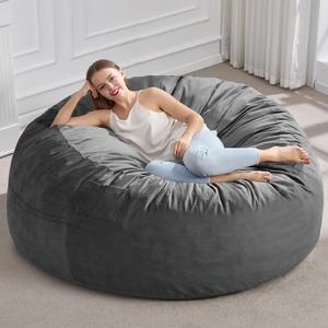Hobestluk 5FT Bean Bag Chair Giant Bean Bag Chairs for Adults Large Bean Chairs with Removable Cover, Beanbag Chair with Filler, Adult Bean Bag Chairs for Living Room, Bedroom, 5FT - 50" x 50" x 24"