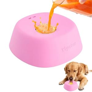 Yipetor Slow Feeder Dog Bowls for Liquid Treat, Anti-Slip【Entertained Ball-in】 Bone Broth Dog Lick Bowl, 3/4 Cup Yogurt Pup Lick Toy for Large Medium Small Breeds Dietary Supplement/Post-op Nutrition
