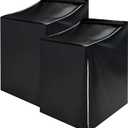 2 Pack Washer and Dryer Covers, 420D Oxford Washing Machine Cover in Black, Zipper Design Universal Fit for Most Top Load and Front Load Machines for Dustproof and Waterproof