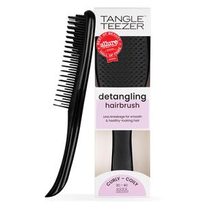 Tangle Teezer Ultimate Detangler Curly Hair Brush, 3C to 4C, Black | Patented two-tier, firm-flex teeth detangle, reduce breakage & frizz on wet or dry hair; hairbrush for curly to coily hair