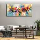 Large Framed Abstract Colorful Canvas Wall Art Flower Posters Prints Pictures wall Decor Modern Paintings Home Decor for Living Room Bedroom Office(24x48in) Ready to Hang
