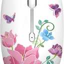 TENMOS M101 Wireless Mouse Cute Silent Computer Mice with USB Receiver, 2.4G Optical Wireless Travel Mouse 1600 DPI for Laptop, Notebook, PC, Computer (Butterfly)