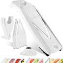 Brner Mandoline Slicer V5 (Starter Set)  Vegetable V-Slicer for Slices, Sticks & Dices in Various Sizes  With Stainless Steel V-Blade  Adjustable Kitchen Slicer  Color: White