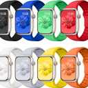 8pack Bands Compatible with Apple Watch Ultra 2 Band, Apple Watch Ultra Band, iWatch Bands 44mm 45mm 46mm 49mm 42mm for Men, Silicone Waterproof Sport Strap for iWatch Bands 10/9/8/7/6/5/4/3/2/1/SE
