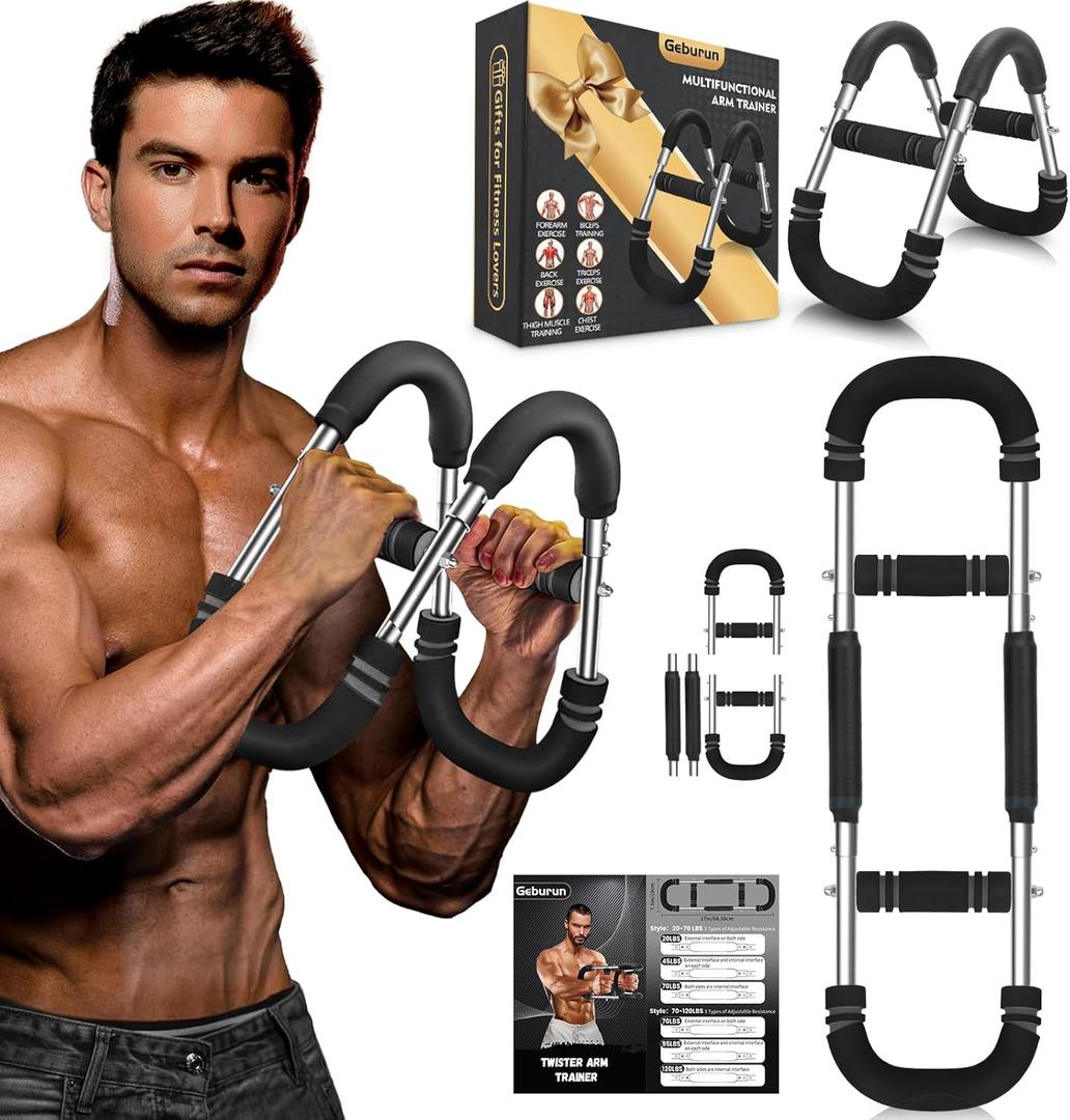 Twister Arm Trainer, 20-70 lb Adjustable Chest Workout Equipment, Gifts for Men Women, Forearm Strengthener Arm Exercise Equipment Ideas Gifts for Dad Husband, Chest Trainer for Home Workout Equipment