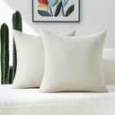 FUTEI Beige Decorative Throw Pillow Covers 20x20 Inch Set of 2,Soft Chenille Triangle Check Pattern Cushion Case,Modern Home Decor for Couch Bed Living Room