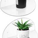 ROYALITA Small Acrylic Shelves Room Decor Floating Shelves (2-Pack, 8-inch Diameter) - Wall Mounted Display Stand for Plants, Toys, Makeup, and More - Ideal for Home and Office, Clear