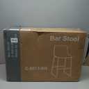 DUMOS 26 Inch Counter Height Bar Stools Set of 2, Modern Faux Leather High Barstools with Back and Metal Leg, Bar Chairs for Kitchen lsland, Elegant Brown