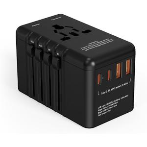 220v to 110v Converter and Adapter for Travel: International Universal Plug Adapters and Voltage Converters for Hair Dryer - High Power Transformer and Adaptor for US to European Italy UK EU