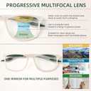 BLOEXCLU 4 Pack Progressive Multi focus Reading Glasses for Men Women TR90 Sports Style Anti-Blue Light Computer Readers