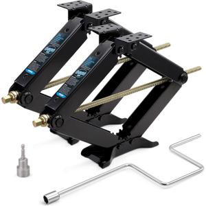 Kohree 9500lbs RV Stabilizer Jacks for RV Travel Trailer Camper, Set of 2, Heavy Duty Scissor Jacks Kit with Crank Handle and Drill Bit, Max Lifting Height 24"