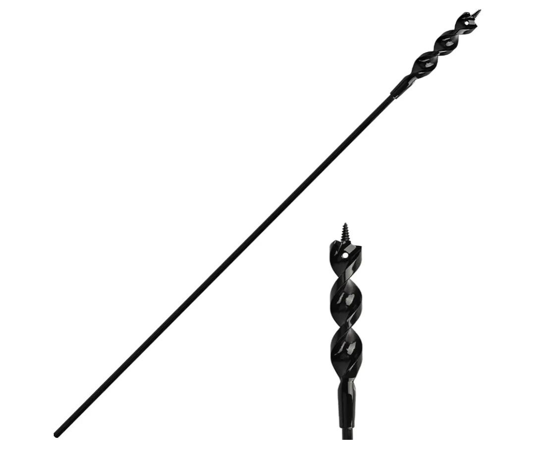Flexible Installer Drill Bit for Pulling Wires Through Walls Ceilings and Sidewalks, 6 FT, Auger with a Fish Eye Hole and Screw Point, 3-Flat Anti-Slip Shank.