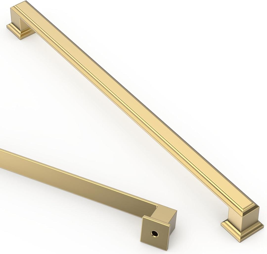 Asidrama 6 Pack 10 Inch(256mm) Brushed Brass Cabinet pulls Kitchen Cabinet Handles, Cabinet Pulls Kitchen Cabinet Hardware for Cupboard Drawer Pulls 2044