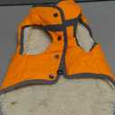 Dog Winter Coat with Fleece Lining for Small Dogs Warm Waterproof Windproof Snow Vest for Cold Weather, Reflective Blaze Orange Safety Dog Jacket, Easy-On Adjustable Fit with D Ring, M