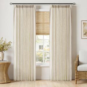 MIULEE Pinch Pleated Curtains 90 Inches Long 2 Panels Birch Window Curtains, 40"W x 90"L