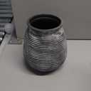 7 Inch Tall Vintage Ceramic Flower Vase,Rustic Farmhouse Vase for Home Decor,Distressed Decorative Terracotta Vase for Table Entryway Mantel Centerpiece Bookshelf Living Room Bedroom (104-bronze)