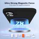 SKYLMW Designed for iPhone 16 Case with Magnetic Invisible Stand Compatible with Mag-Safe Military Drop Tested Shockproof Silicone iPhone 16 Phone Cases for Women Men 6.1'', Black