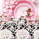 Xigejob Western Cowgirl Baby Shower Decorations Party Tableware, Wild West Rodeo Theme Little Cowgirl Baby Girl Table Decorations Supplies, Paper Plate, Cup, Napkin, Cutlery, Tablecloth, Serves 24
