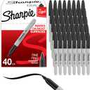 Sharpie Permanent Markers, Fine Tip, Black, 40 Count - Office Supplies, Quick Drying, Fade Resistant, For Wood, Plastic, Paper, Metal, And More