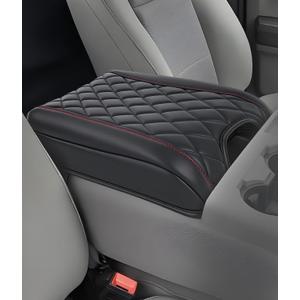 Center Console Cover for 2015-2020 F150, 2017-2022 F250 F350 F450, 2018-2024 Expedition Accessories, Leather Middle Armrest Console Cover Elbow Arm Rest Cushion (Bucket Seat Only)