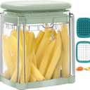 French Fry Cutter, Solucky Potato Onion Cutter, Professional Homestyle Vegetable Chopper Dicer, Great for Potatoes Carrots Cucumbers Zucchini Peppers 3/8 inch Blade(Only 1 Blade) (Liveable Green)