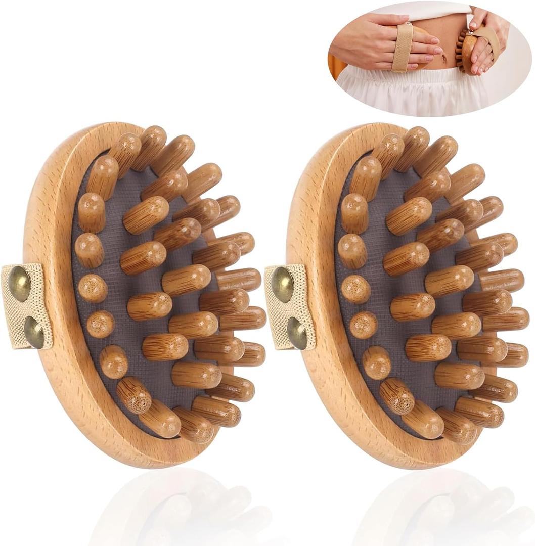 2PCS Meridian Massage Brush,Gua Sha Tool,Body Massage Brush,Wood Therapy Massage Tools, Meridian Brush for Belly,Body Sculpting Tools,Guasha Brush, Wooden Massage Tools,,
