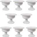 8Pcs Metal Flower Vase, 4.72in Height Gold Wedding Centerpiece Indoor Table Decoration Centrepiece Flower Arrangement Planter for Birthday Wedding Home Decoration (White)