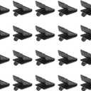 Adjustable Steel Pilaster Shelf Clip Support, Shelving Bracket Clips for Metal and Wood Shelves (20, Black)