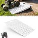 1 Pack Metal 36" L x 24" W Shed Ramp for Riding Mower & Equipment | White