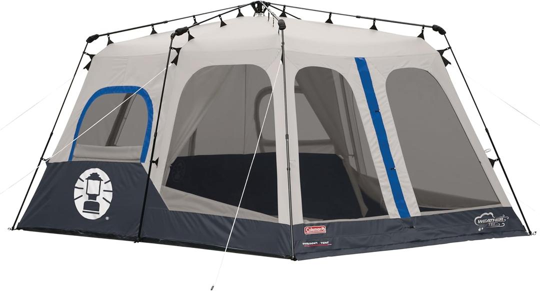 Coleman 8 Person Instant Camping Tent with 1-Minute Setup, Large Family Tent with Pre-Attached Poles, Air Vent, & Carry Bag, Sets Up in About 60 Seconds, PFAS-Free