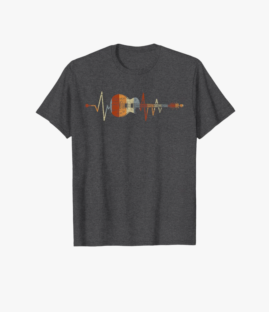 Heartbeat Guitarist Guitar T-Shirt, Small