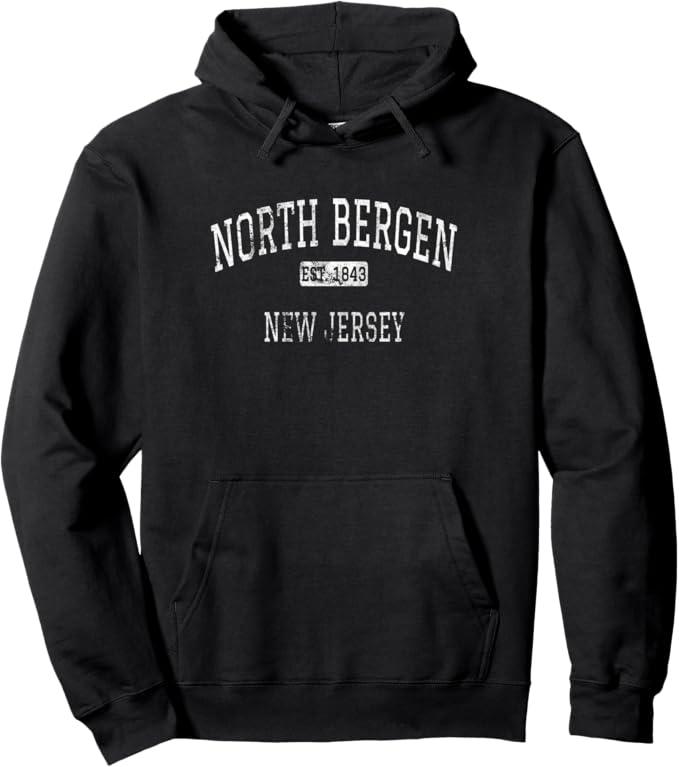 North Bergen New Jersey NJ Vintage Pullover Hoodie S