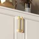 30 Pack 5 Inch Brushed Gold Cabinet Pulls Solid Zinc Alloy Gold Cabinet Handles - Brushed Brass Dresser Drawer Pulls for Kitchen Cabinet Hardware Zinc Alloy Handles